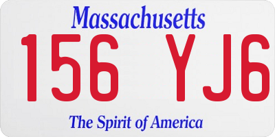 MA license plate 156YJ6