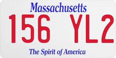 MA license plate 156YL2