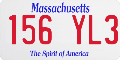 MA license plate 156YL3