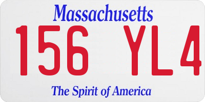 MA license plate 156YL4