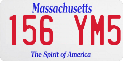 MA license plate 156YM5