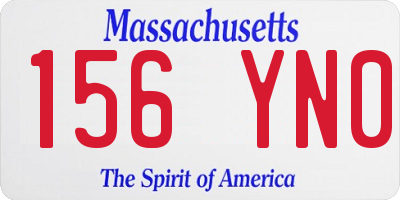 MA license plate 156YN0