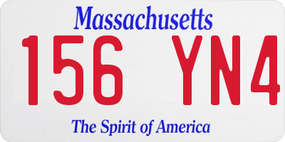 MA license plate 156YN4