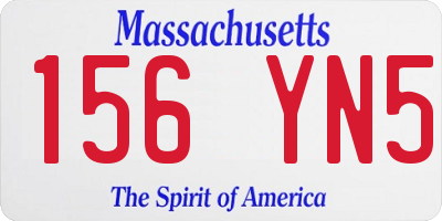 MA license plate 156YN5