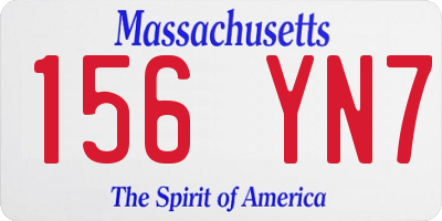 MA license plate 156YN7