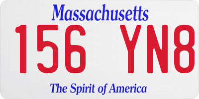 MA license plate 156YN8