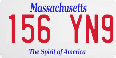 MA license plate 156YN9