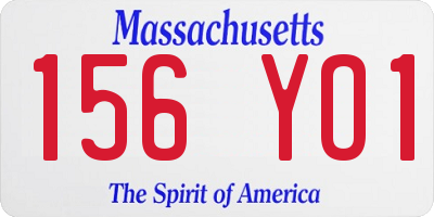 MA license plate 156YO1
