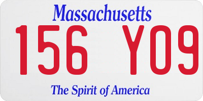 MA license plate 156YO9