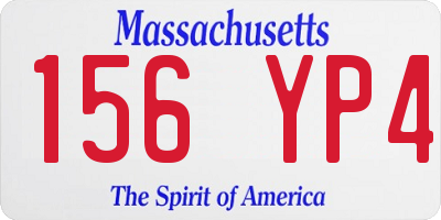 MA license plate 156YP4