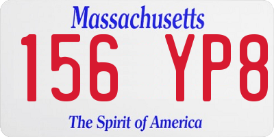 MA license plate 156YP8