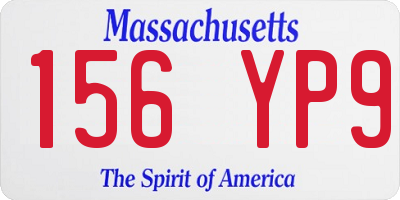 MA license plate 156YP9