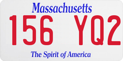 MA license plate 156YQ2