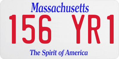 MA license plate 156YR1