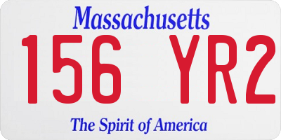 MA license plate 156YR2
