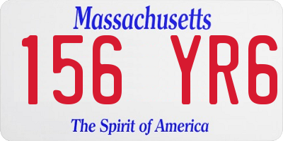 MA license plate 156YR6