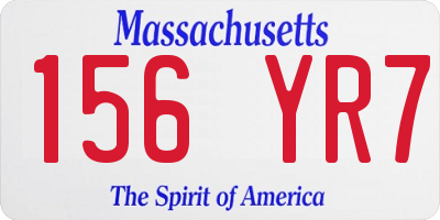 MA license plate 156YR7