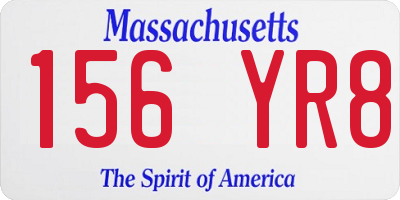 MA license plate 156YR8
