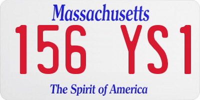MA license plate 156YS1