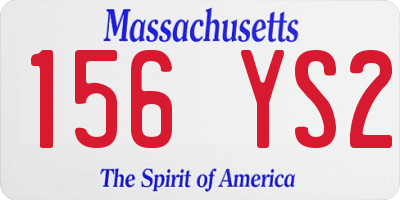 MA license plate 156YS2