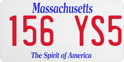 MA license plate 156YS5