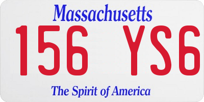 MA license plate 156YS6