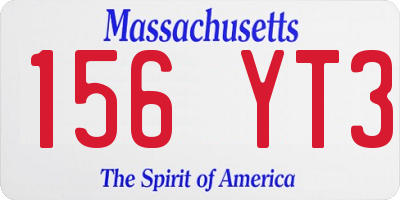 MA license plate 156YT3