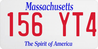 MA license plate 156YT4
