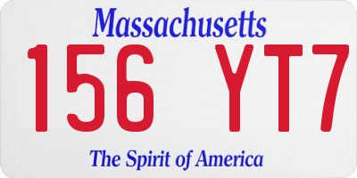 MA license plate 156YT7