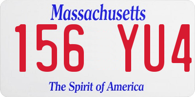 MA license plate 156YU4