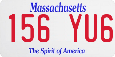 MA license plate 156YU6