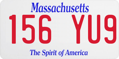 MA license plate 156YU9