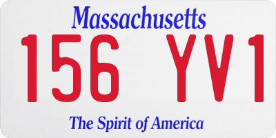 MA license plate 156YV1