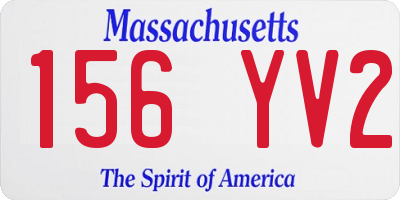 MA license plate 156YV2