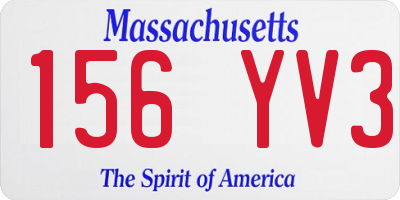 MA license plate 156YV3