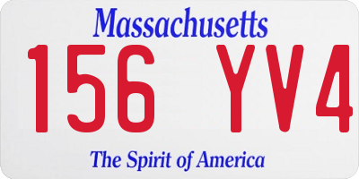 MA license plate 156YV4