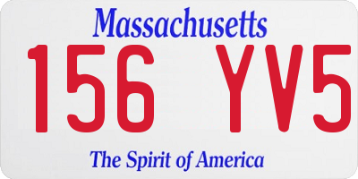 MA license plate 156YV5