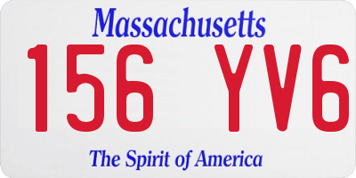 MA license plate 156YV6