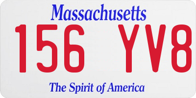 MA license plate 156YV8