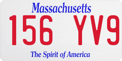 MA license plate 156YV9