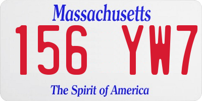 MA license plate 156YW7