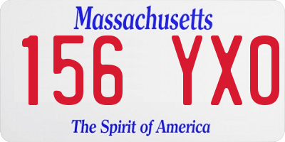 MA license plate 156YX0