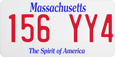 MA license plate 156YY4