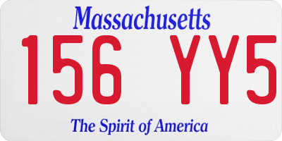 MA license plate 156YY5