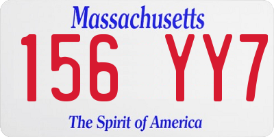 MA license plate 156YY7