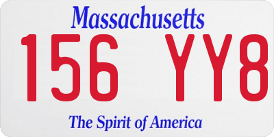 MA license plate 156YY8