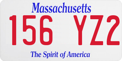 MA license plate 156YZ2