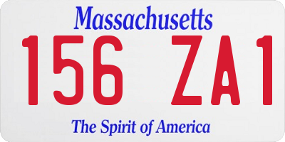 MA license plate 156ZA1