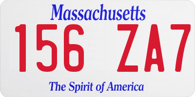 MA license plate 156ZA7