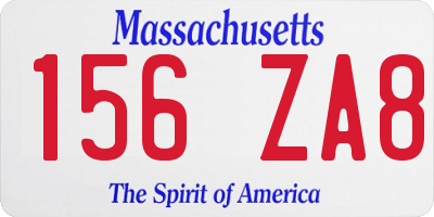 MA license plate 156ZA8